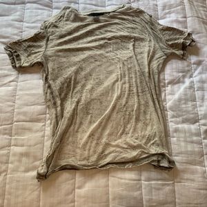 Sheer, army green, t-shirt.